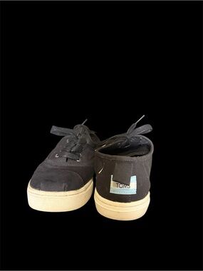 Men’s TOMS Black Canvas Low-Top Sneakers Size 6